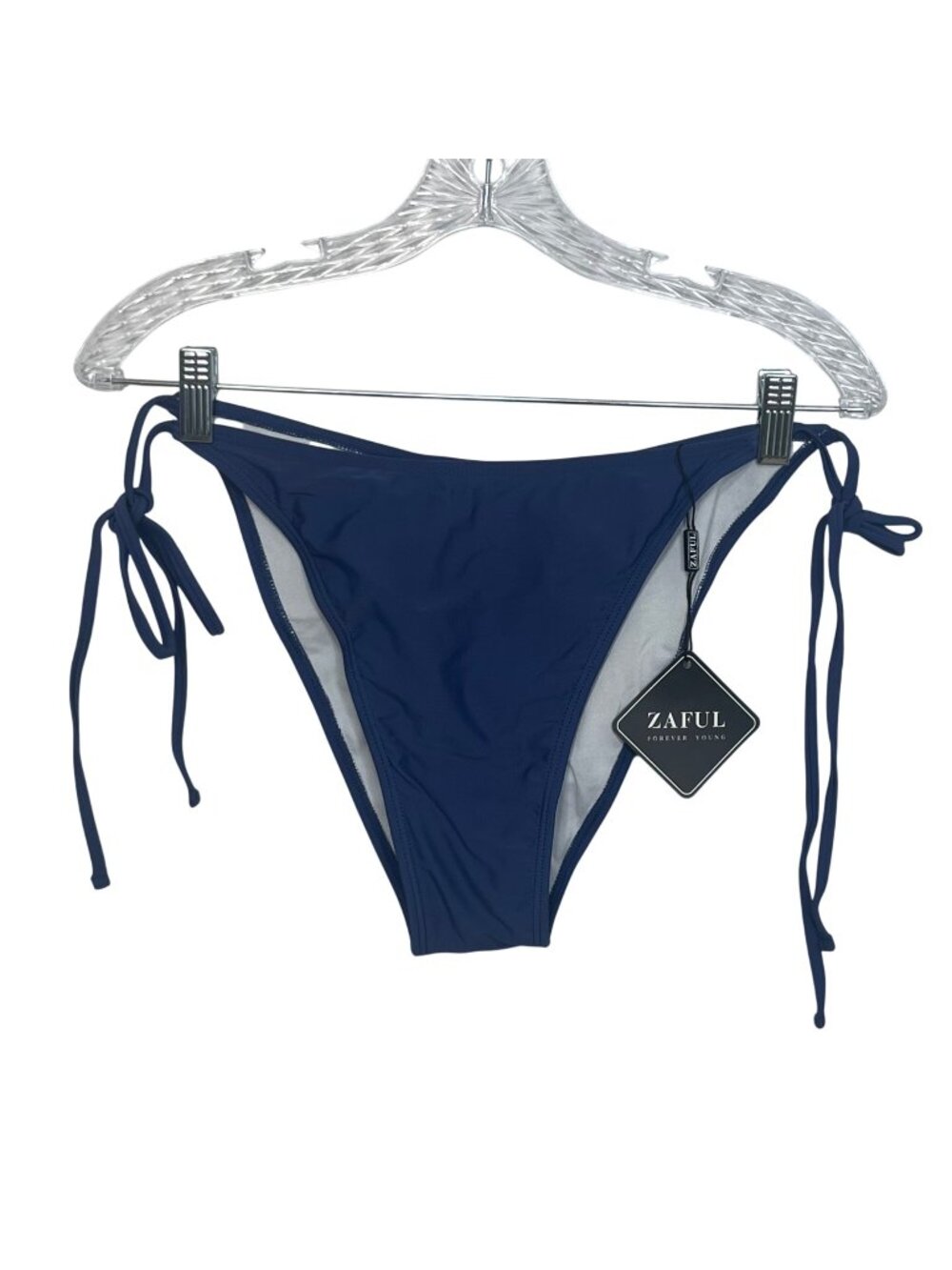 Zaful High Cut Bikini Bottom Side Ties Size 12-14 Blue New Swim Pool